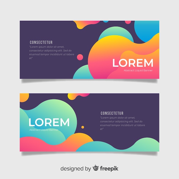 Free vector abstract liquid banners