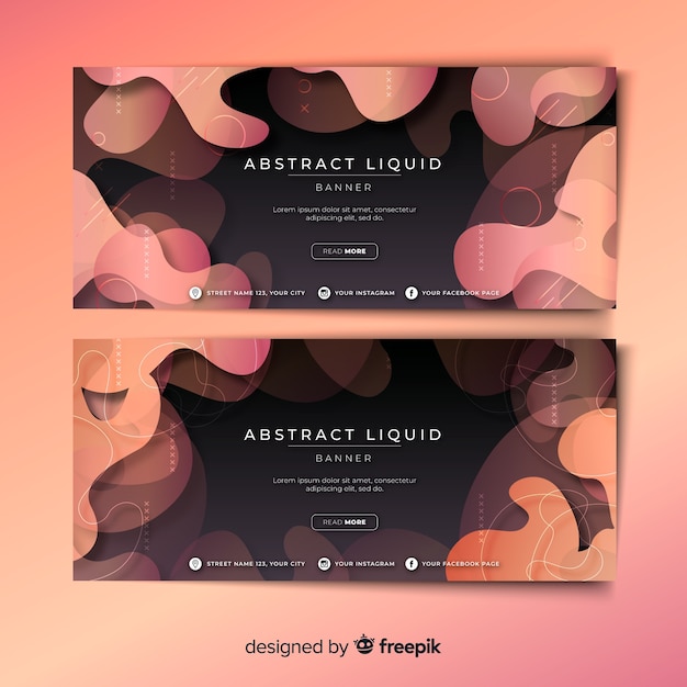 Free vector abstract liquid banners