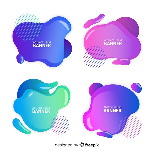 Free vector abstract liquid banners