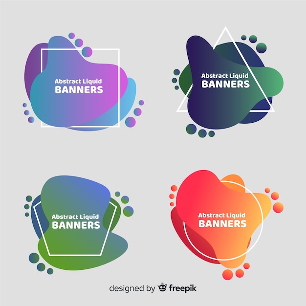 Free vector abstract liquid banners