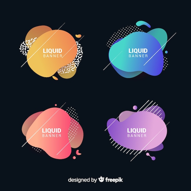 Free vector abstract liquid banners