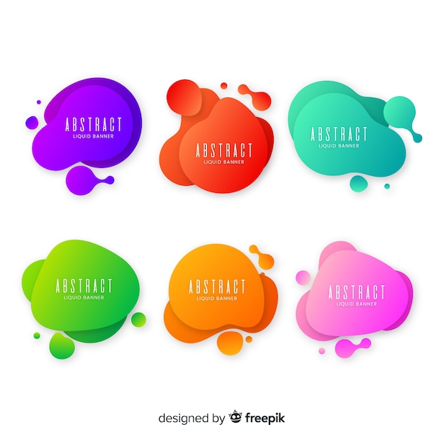 Free vector abstract liquid banners