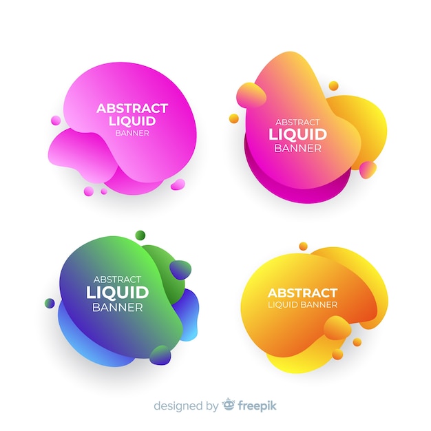 Free vector abstract liquid banners