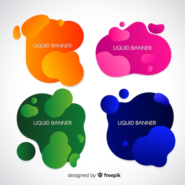 Free vector abstract liquid banners