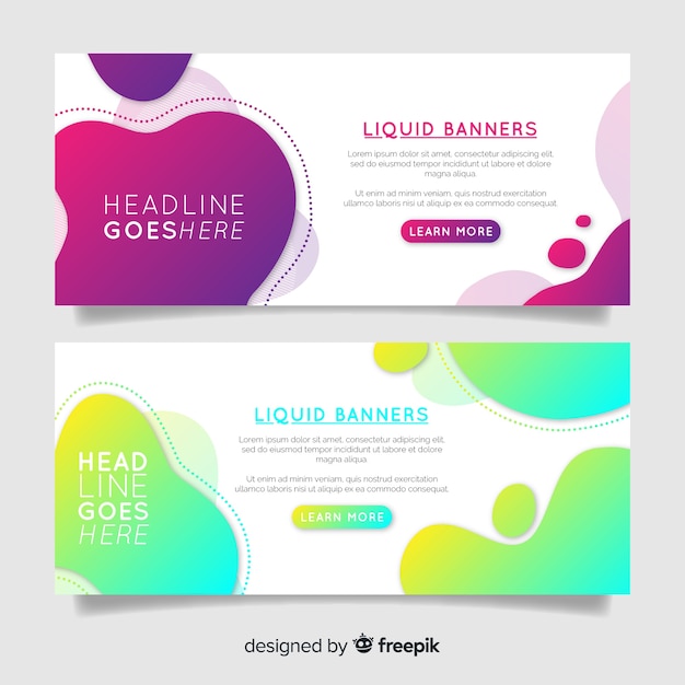 Abstract liquid banners