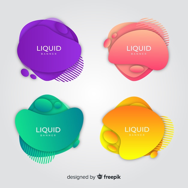 Free vector abstract liquid banners