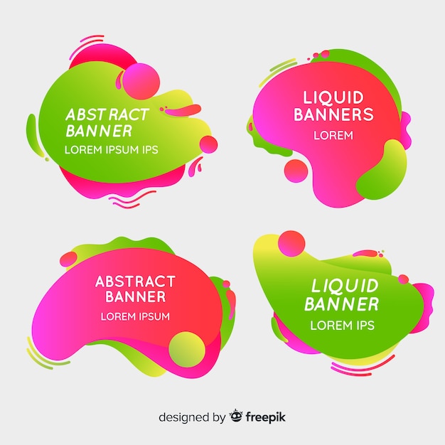 Free vector abstract liquid banners