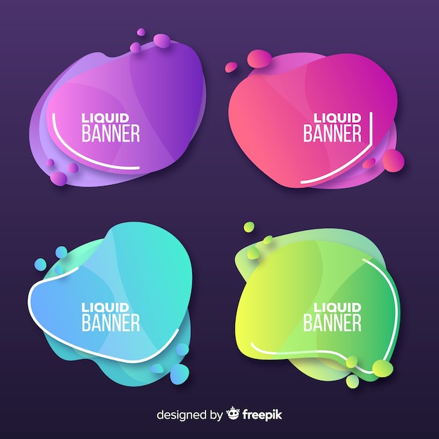 Free vector abstract liquid banners