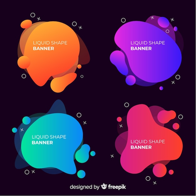 Бесплатное векторное изображение Абстрактные жидкие баннеры