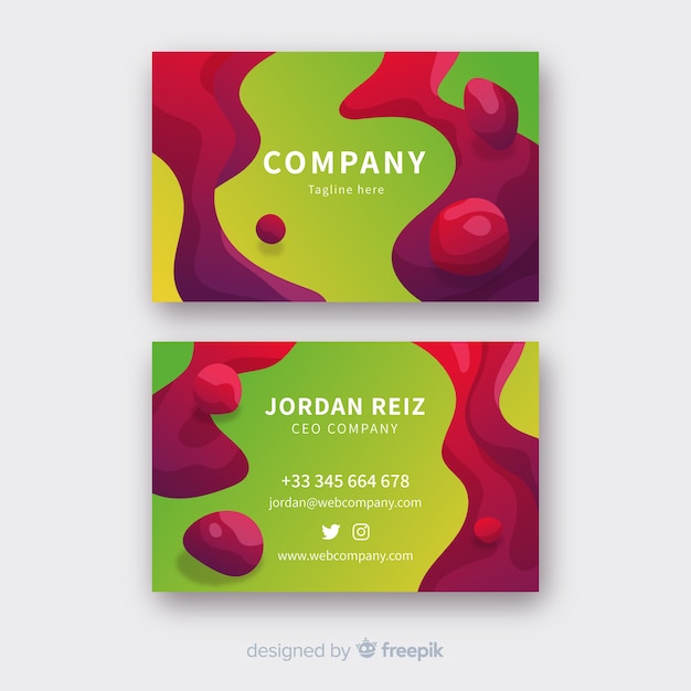 Abstract liquid business card template