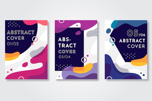 Free vector abstract liquid effect covers template