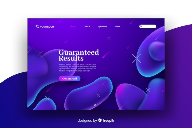 Abstract liquid effect landing page template