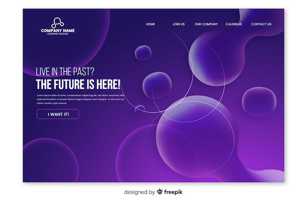 Abstract liquid effect landing page