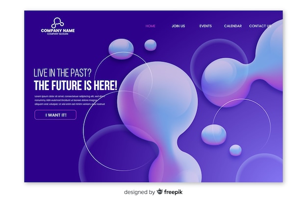 Abstract liquid effect landing page