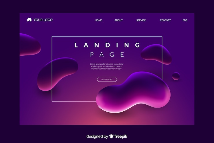 Free Vector abstract liquid effect landing page