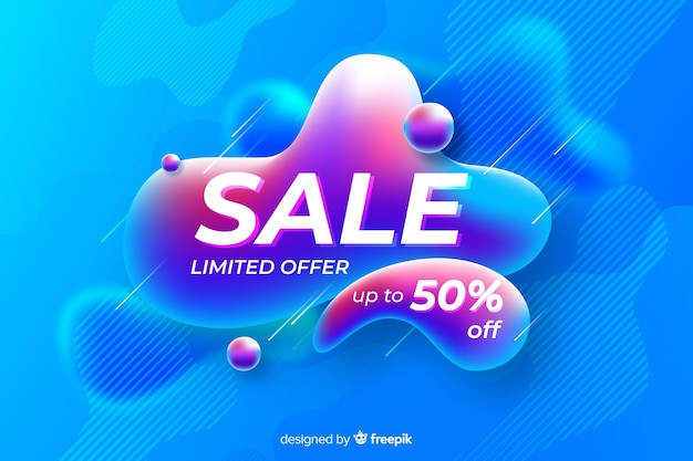 Free vector abstract liquid mega sales background