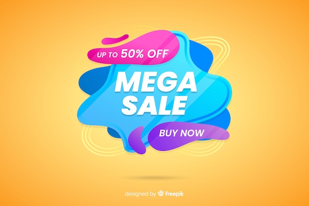 Abstract liquid mega sales background