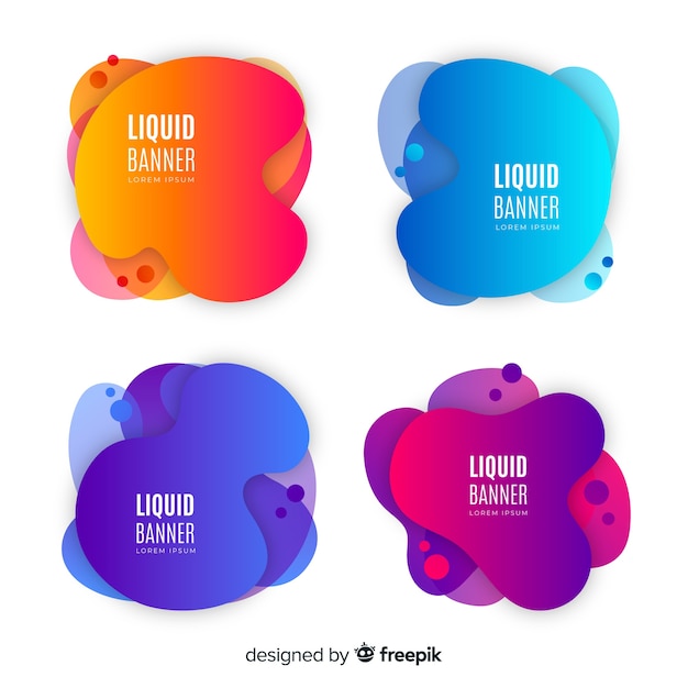 Free vector abstract liquid shapes banner