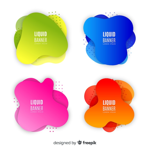 Abstract liquid shapes banner