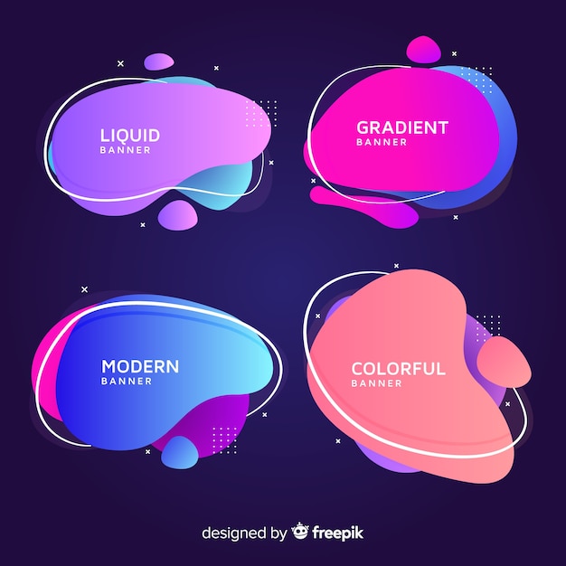 Free vector abstract liquid shapes banners