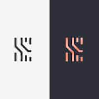 Бесплатное векторное изображение Абстрактный логотип в двух вариантах концепции