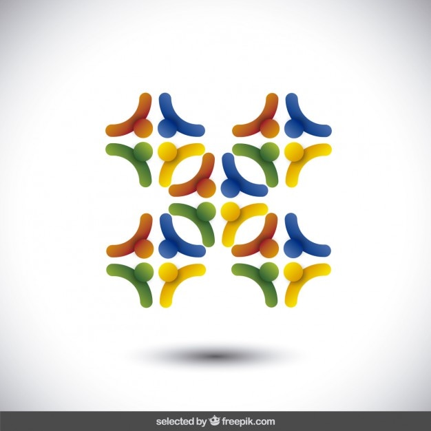 Free vector abstract logo made with avatars