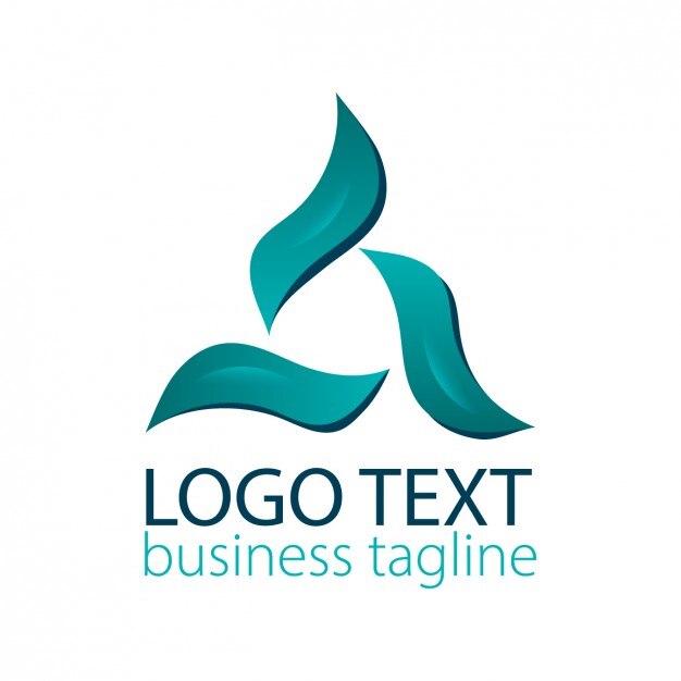 Free Vector abstract logo in turquoise color