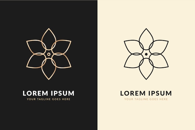 2つのバージョンのデザインの抽象的なロゴ