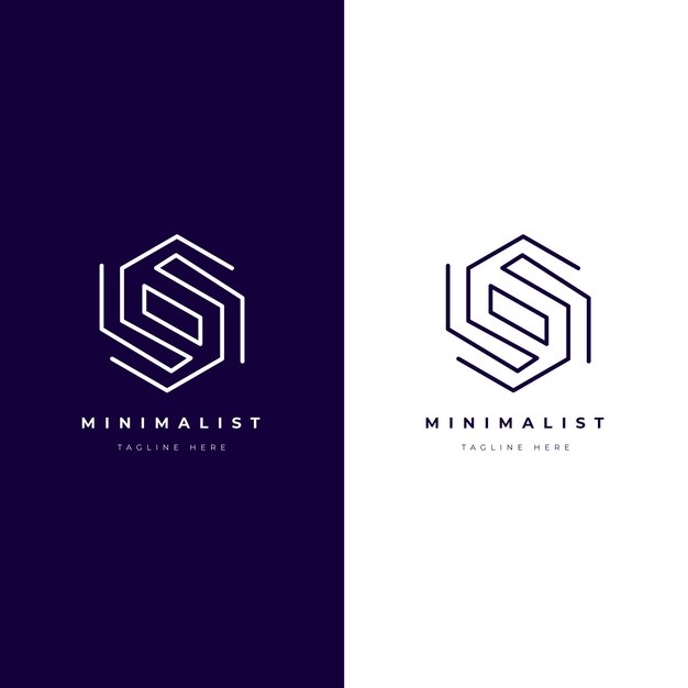 Abstract logo in two versions concept