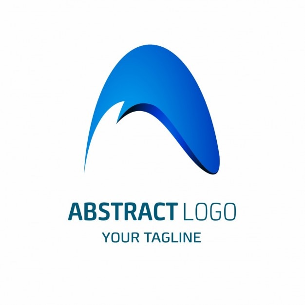 Free vector abstract logo with a blue shape