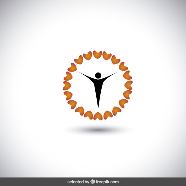 Free vector abstract logo with circle made with hearts