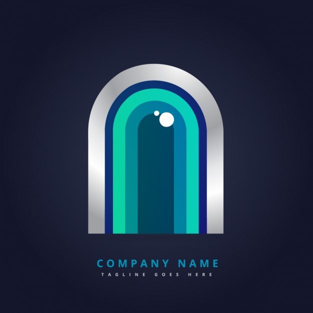 Abstract logo with metallic shiny