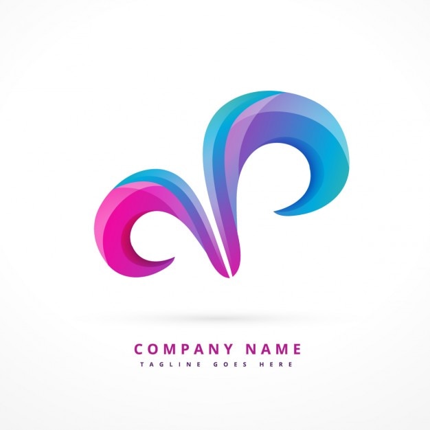 Free vector abstract logo with swirls