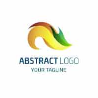 Free vector abstract logo with yellow and green shapes