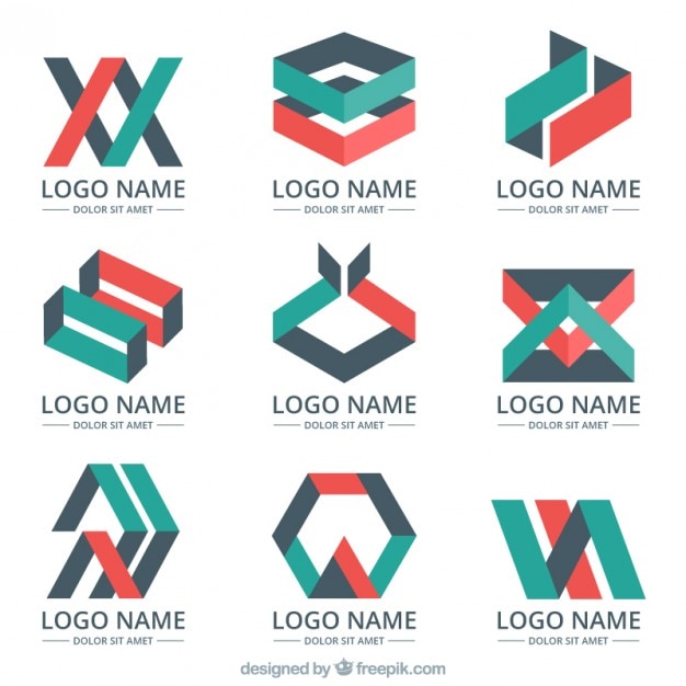 Abstract logotypes in flat design