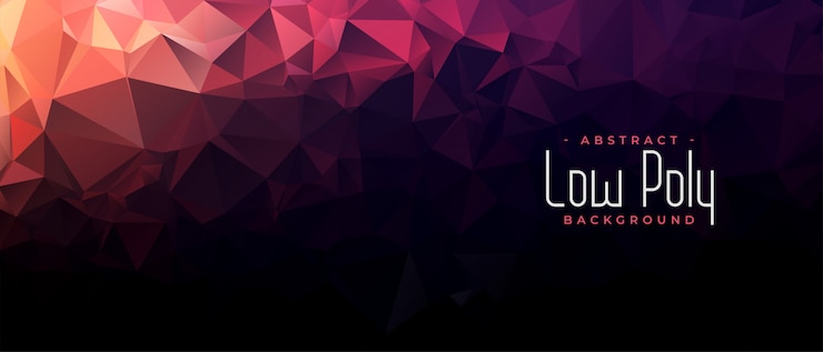 Free Vector abstract low polu banner with vibrant color shade