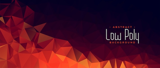 Abstract low poly banner  with triangle shapes