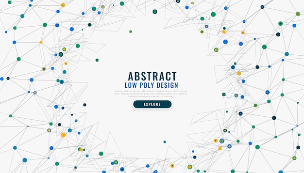 Free vector abstract low poly digital network mesh background