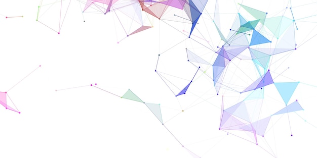抽象的な低ポリネットワーク通信バナーデザイン
