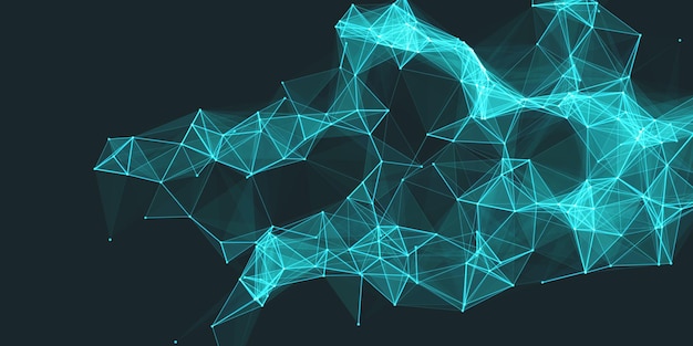 Free vector abstract low poly technology banner design with connecting lines and dots