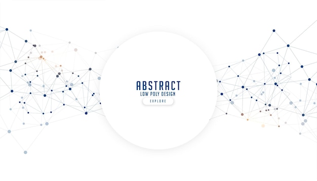 Free vector abstract low polygonal science banner for tech connectivity vector