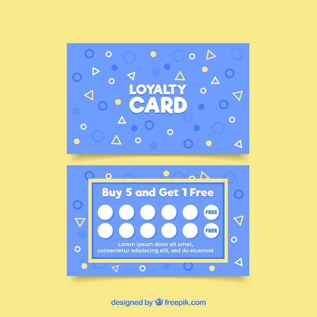 Free vector abstract loyalty card template with colorful style