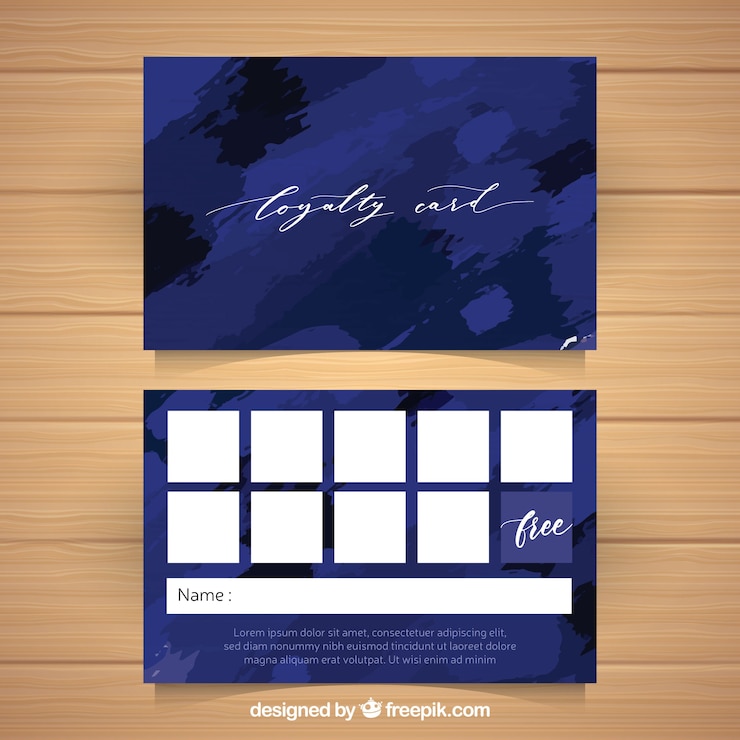 Free Vector abstract loyalty card template with colorful style