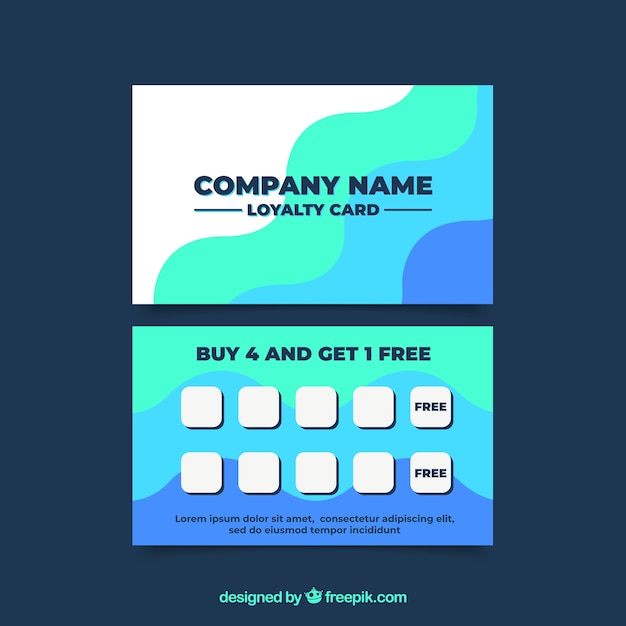 Abstract loyalty card template with colorful style