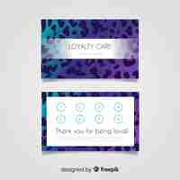 Free vector abstract loyalty card template with colorful style