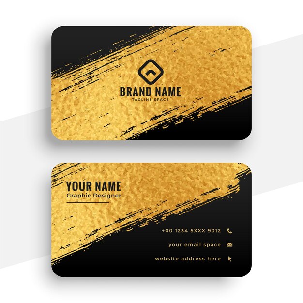 Abstract luxury golden and black business card design template