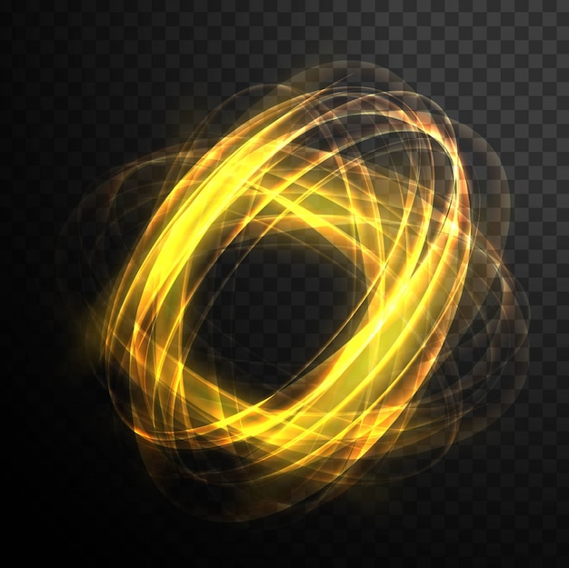 Free vector abstract magic glowing swirl transparent light effect. bright shine wavy element