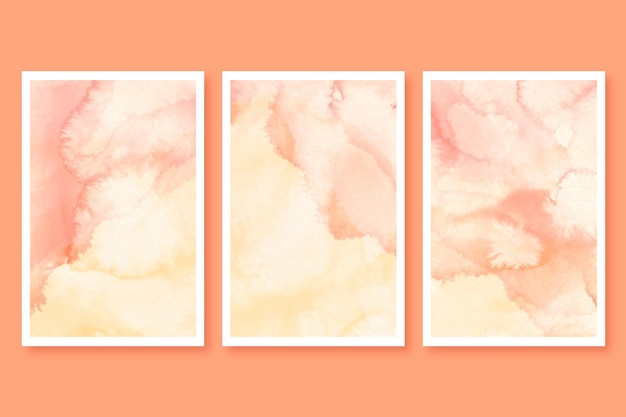 Abstract marble watercolor cards set