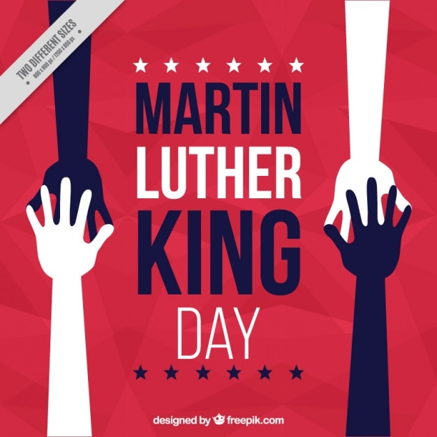 Vettore gratuito estratto martin luther king sfondo giornata con le mani insieme