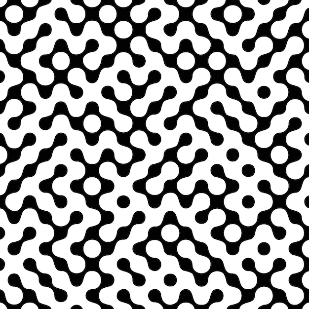 黒と白の抽象的な迷路デザインパターンの背景